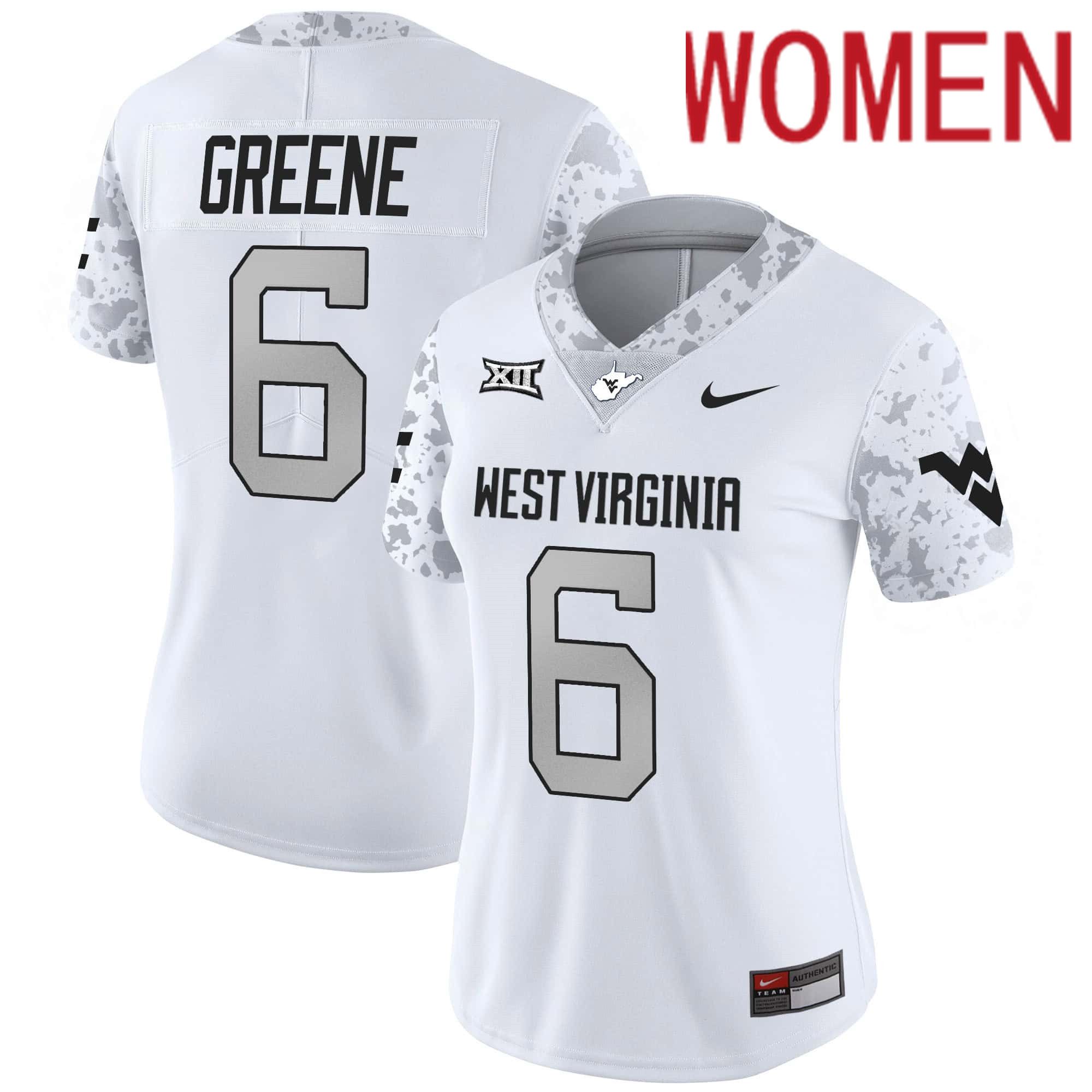 Women West Virginia Mountaineers #6 Greene White 2024 Nike Vapor Limited NCAA Jersey